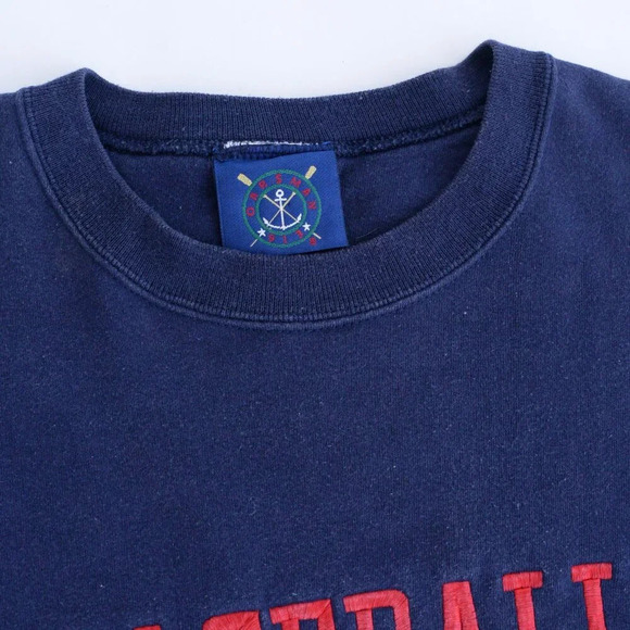 Vintage Horseman 913 Embroidered Baseball Mom Navy Crew Neck Sweater XL - Picture 11 of 11